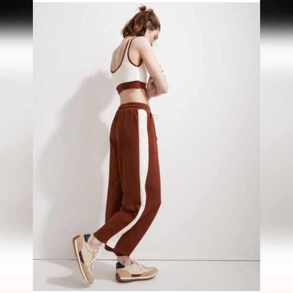 Madewell Rust Wide-Leg Pants with Cream Stripe - Picture 5 of 8